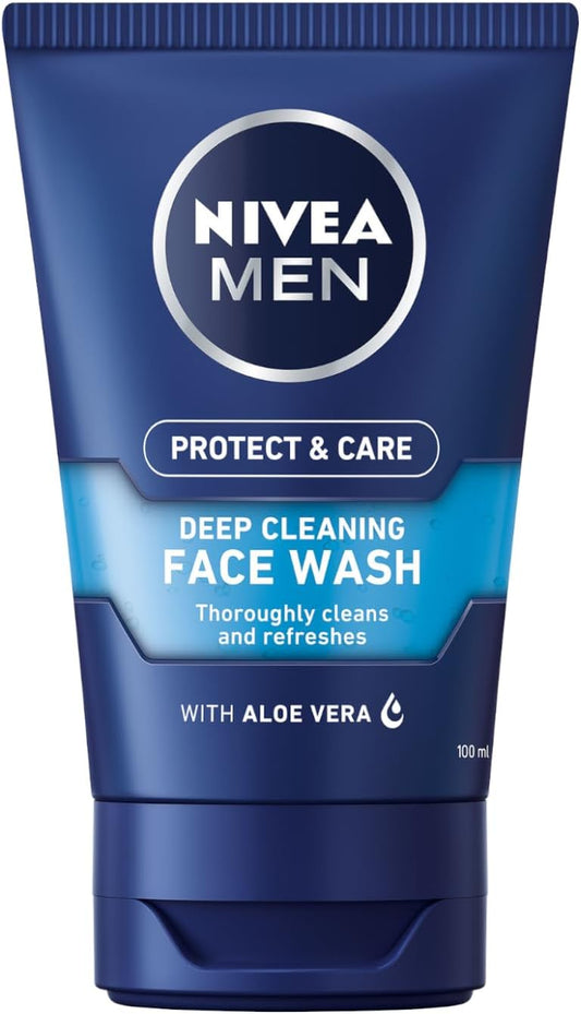 NIVEA Hombres Limpieza Profunda Face Wash 100 Ml - Paquete De 3